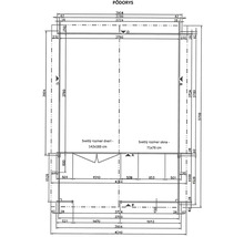 Půdorys s rozměry zahradního domku nebo podobné stavby