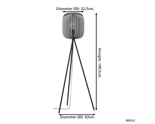 Stojací lampa se stativem a rozměry