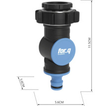 Logo For_q Konektor kohoutku s rozměry 11,5 x 5,6 centimetrů