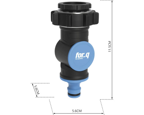Logo For_q Konektor kohoutku s rozměry 11,5 x 5,6 centimetrů