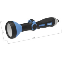 Zahradní postřikovač o délce 24,2 cm a průměru 5,9 cm