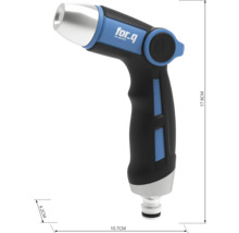 Zahradní stříkací pistole z plastu s logem for_q a rozměry