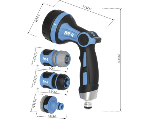 Multifunkční sprcha For Q s rozměry produktu