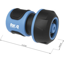 Zahradní hadicová spojka o délce 6,3 centimetru a průměru 4 centimetry