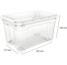 Plastový úložný box o rozměrech 260 x 174 x 148 milimetrů