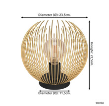 Stolní lampa o průměru 23,5 cm, výšce 22,5 cm a průměru patice 11,5 cm