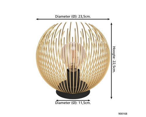 Stolní lampa o průměru 23,5 cm, výšce 22,5 cm a průměru patice 11,5 cm