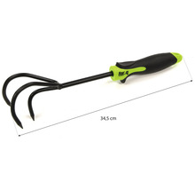 Zahradní kultivátor se třemi hroty a délkou 34,5 cm