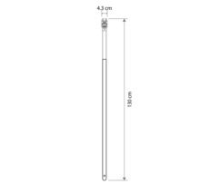 Technický výkres násady s rozměry: délka 130 centimetrů, šířka nahoře 4,3 centimetru.