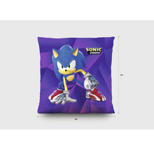 Čtvercový dekorační polštář s motivem Sonic Prime, 45 na 45 centimetrů.