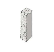 Obdélníková palisáda z betonu se strukturovaným povrchem.