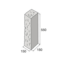 Strukturovaný palisádový kámen s rozměry 150 na 150 na 550.