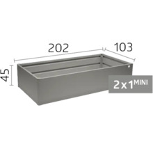Kovový vyvýšený záhon o rozměrech 202 krát 103 krát 45 centimetrů, model 2 krát 1 MINI.