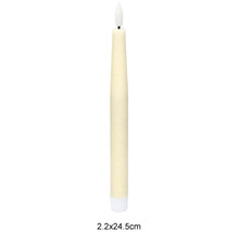 LED tyčová svíčka z pravého vosku, 2.2 krát 24.5 centimetrů, s blikajícím plamenem.