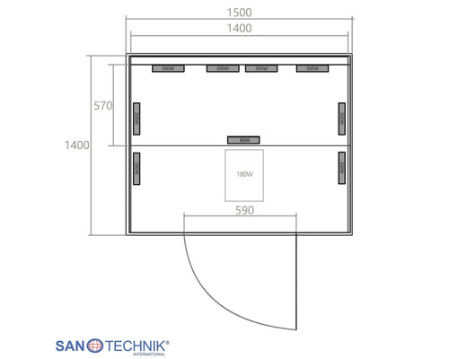 Infrasauna Oslo 150x150x200 cm 2625 W pro 2 osoby J40150