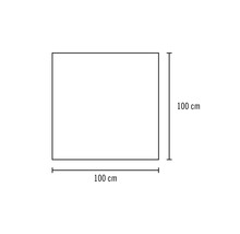 Čtverec s rozměry 100 centimetrů na 100 centimetrů.