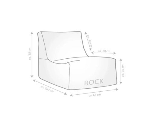 Sedací křeslo Sitting Point Rock Korfu šedé 65 x 65 cm