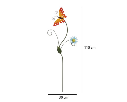 Zápich kovový Lafiora motýl 115 cm
