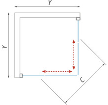 Sprchový kout s rohovým vstupem ROTH 80 x 80 cm barva rámu chrom dekor skla čiré sklo 597-8000000-00-02