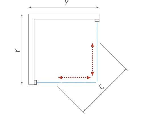 Sprchový kout s rohovým vstupem ROTH 80 x 80 cm barva rámu chrom dekor skla čiré sklo 597-8000000-00-02