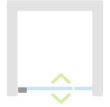 Symbol pro výškově nastavitelné dveřní těsnění