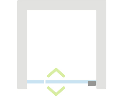 Symbol pro automatické padací dveřní těsnění.