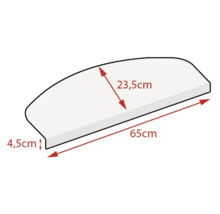 Schodišťová rohož s rozměry 65 centimetrů krát 23,5 centimetrů krát 4,5 centimetrů