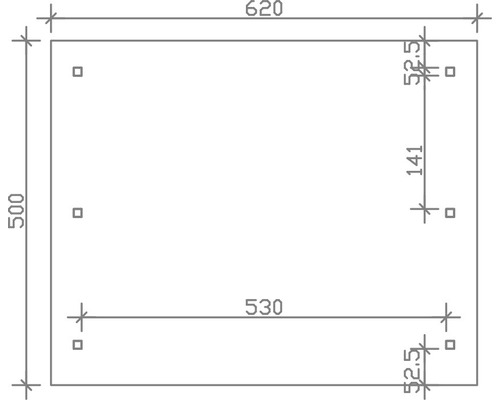 Technický výkres desky s rozměry