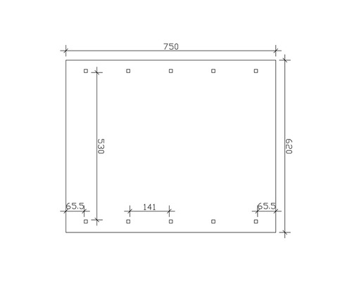 Technický výkres s rozměry