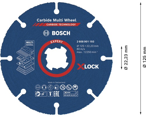 Řezný kotouč Bosch Carbide Multi Wheel o průměru 125 milimetrů