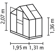 Skleník Vitavia Planet 2500 polykarbonát 6 mm 195 x 131 cm černý