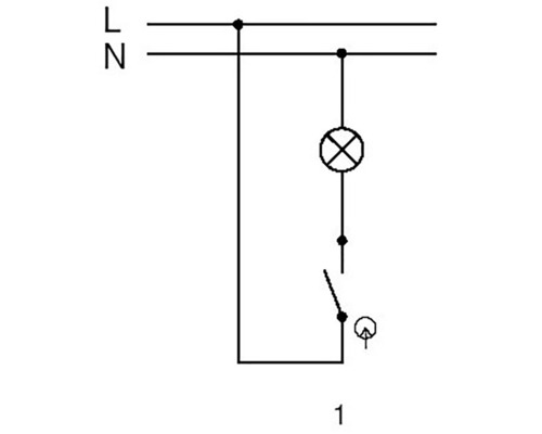 Schéma zapojení pro lampu s vypínačem