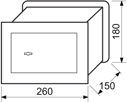 Rozměry trezoru: 260 x 180 x 150 milimetrů