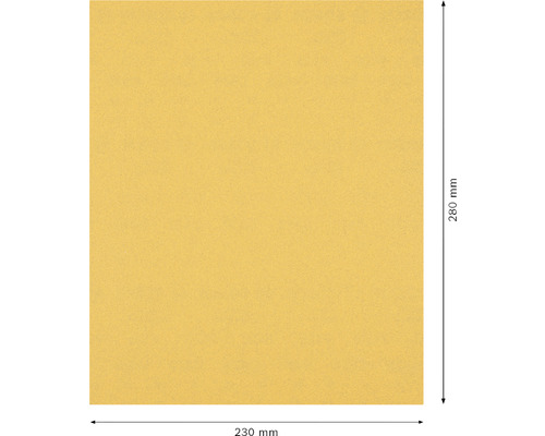 Čtvercový brusný papír o rozměrech 280 mm x 230 mm