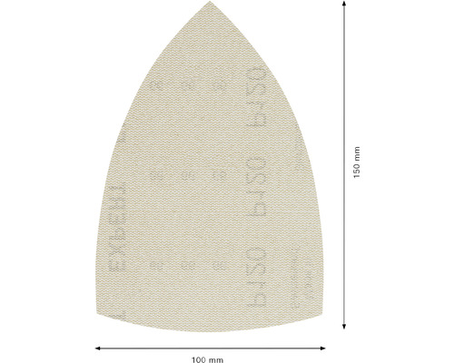 Trojúhelníkový brusný papír, délka 150 mm a šířka 100 mm