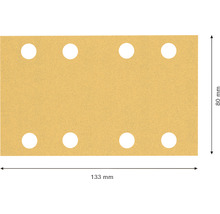 Brusný papír pro vibrační brusky Bosch 80 x 133 mm, zrnitost 120, děrovaný, 50 ks-thumb-2