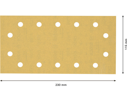 Brusný papír s otvory, 230 mm x 115 mm