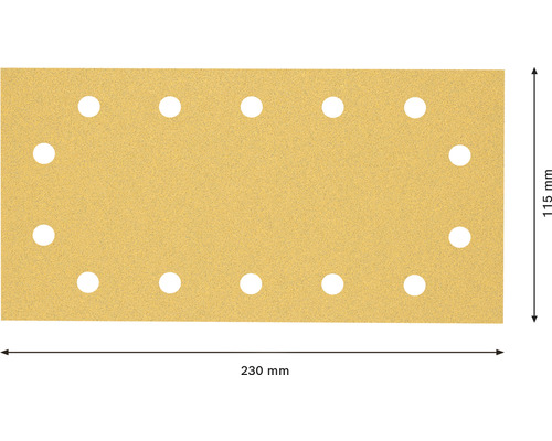 Brusný papír s otvory, 230 x 115 mm