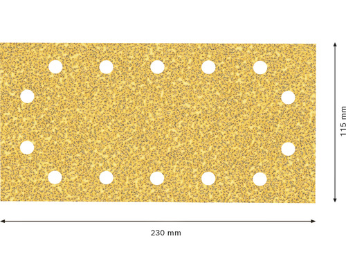 Brusný papír s otvory, rozměr 230 mm x 115 mm