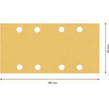 Brusný papír pro vibrační brusky Bosch 93 x 186 mm, zrnitost 120, děrovaný, 50 ks-thumb-2