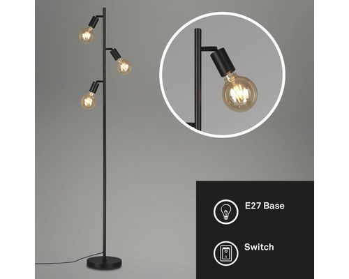 Stojací lampa se třemi rameny a paticí E27