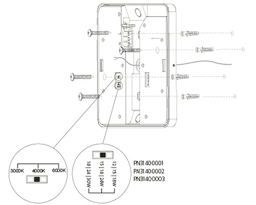 Návod k instalaci LED lampy se šrouby a hmoždinkami