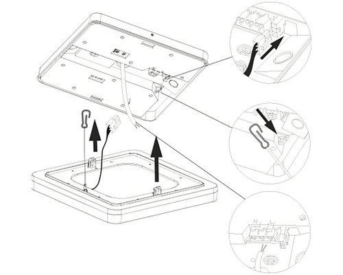Montážní návod pro stropní svítidlo s kabelovým vstupem a svorkou