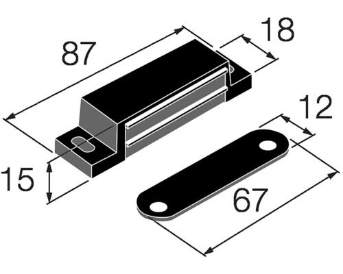 Magnetický dveřní zarážka s rozměry