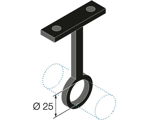 Držák záclonové tyče o průměru 25 milimetrů