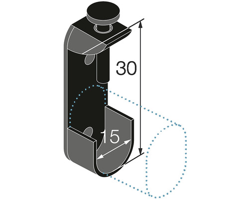 Držák s rozměry 30 a 15