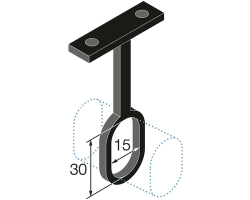 Držák šatní tyče o rozměrech 15 a 30