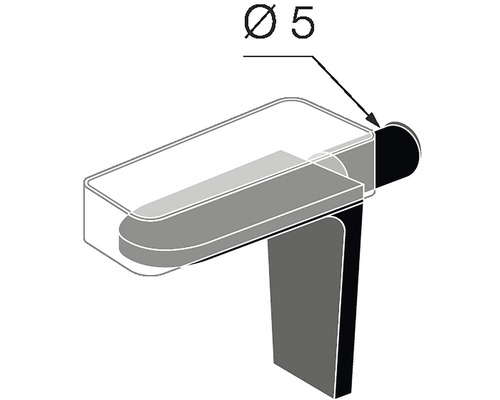 Držák skla o průměru 5 milimetrů