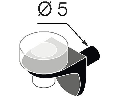 Technický nákres nábytkového knoflíku o průměru 5 milimetrů