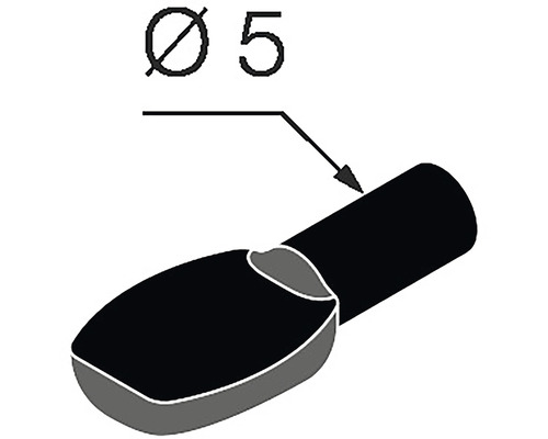 Držák police o průměru 5 milimetrů